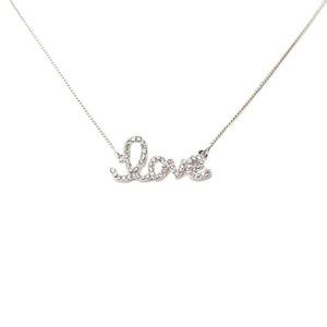 18k Gold Plated Silver Love Necklace with Swarovski Crystals